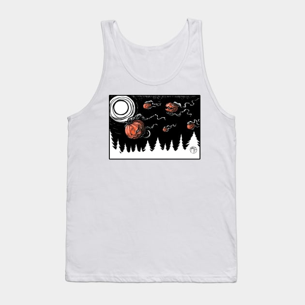 Night of the Jack o Lantern - Black Outlined Design Tank Top by Nat Ewert Art